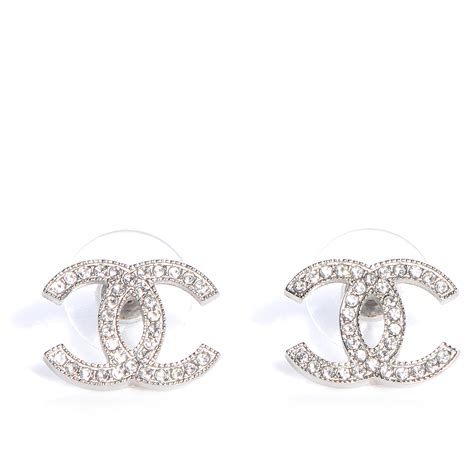 silver chanel clip on earrings